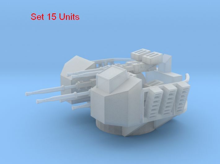 1/700 RN Sextuple 40mm Bofors AA guns Set x15 3d printed 