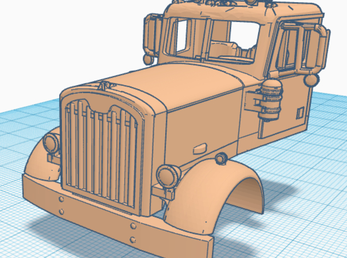 1/50th Early Autocar truck w round fenders 3d printed 