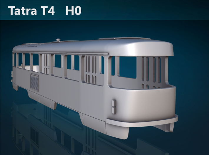 Tatra T4 H0 [body] 3d printed Tatra T4 H0 rear rendering