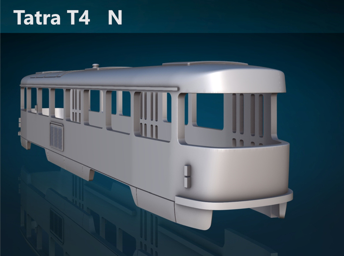 Tatra T4 N [body] 3d printed Tatra T4 N rear rendering