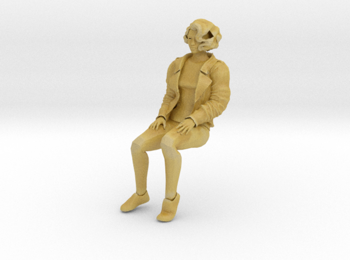 Young woman sitting casual (N scale figure) 3d printed