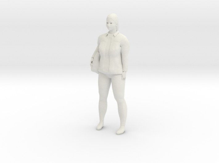 Young woman standing (with jacket; N scale figure) 3d printed