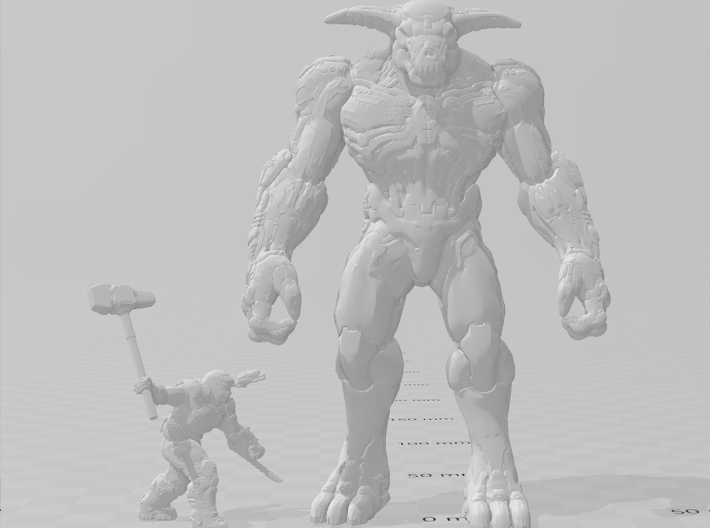 Hell Crusader energy Hammer AG2 Art miniature mode 3d printed 