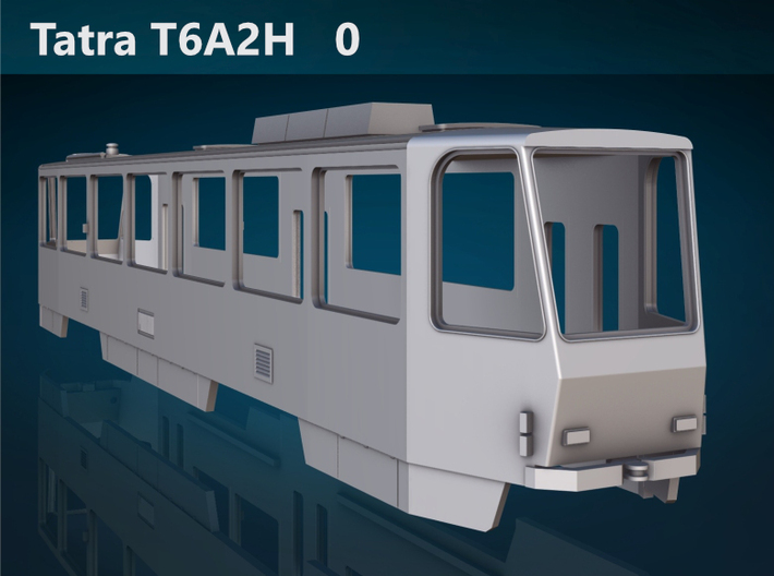 Tatra T6A2H 0 scale [body] 3d printed Tatra T6A2H 0 rear rendering