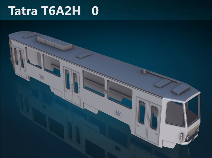 Tatra T6A2H 0 scale [body] 3d printed Tatra T6A2H 0 top rendering