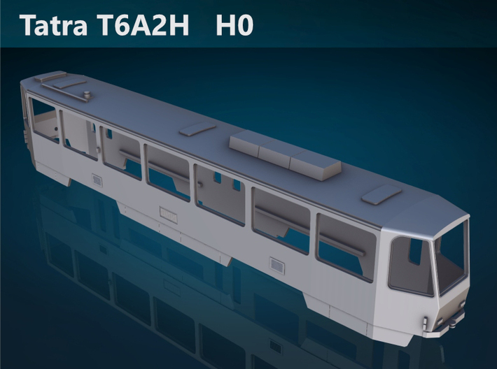 Tatra T6A2H H0 scale [body] 3d printed Tatra T6A2H H0 top rendering