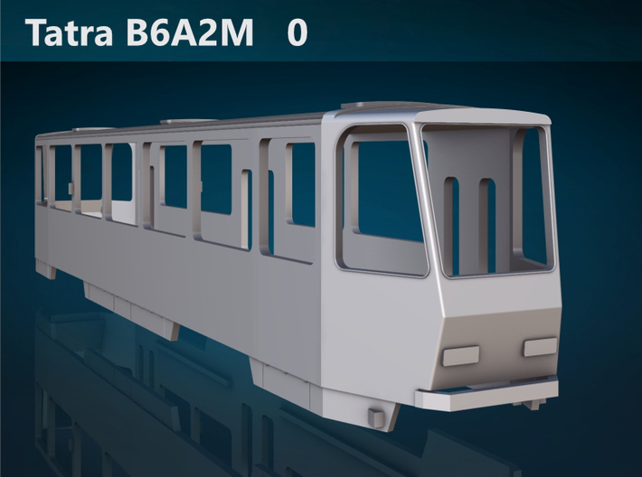 Tatra B6A2M 0 Scale [body] 3d printed Tatra B6A2M 0 rear rendering