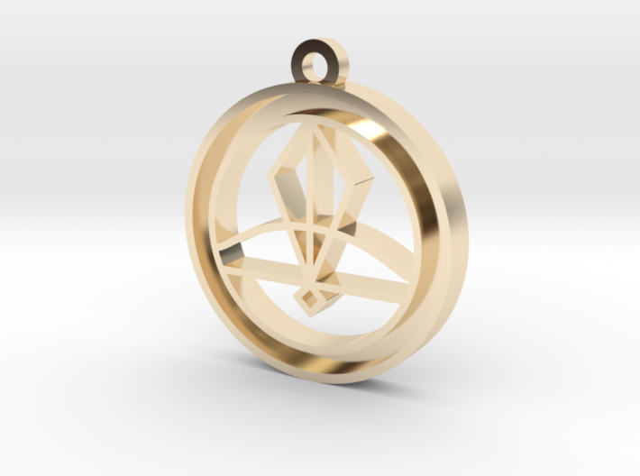 Owl House Ice Glyph Pendant (Hollow) 3d printed A more economical alternative to solid gold, the plated brass offers the same classic, premium, beautiful metal look, perfect for occasional wear.