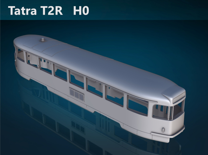 Tatra T2R H0 [body] 3d printed Tatra T2R H0 top rendering