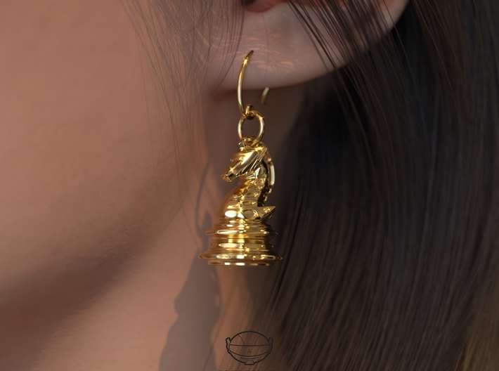 Jewelry Mech Chess Knight Pendant 3d printed Jewelry Mech Chess Knight Pendant Render Realistic Earrings