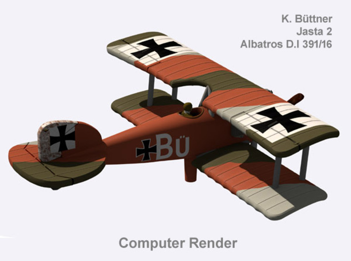 K.H. Büttner Albatros D.I (full color) 3d printed 