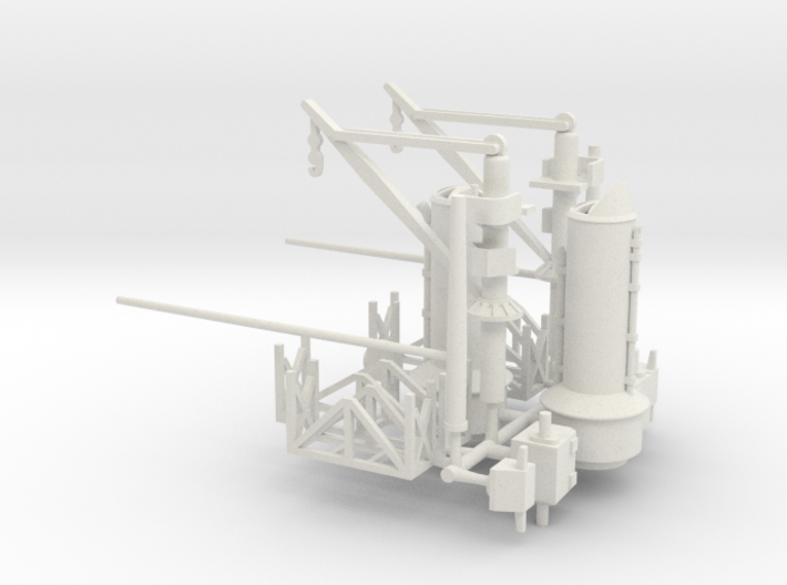 1/350 USS West Virginia (1941) Funnels &amp; Cranes 3d printed