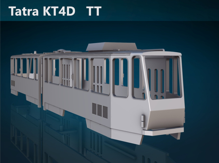 Tatra KT4D TT [body] 3d printed Tatra KT4D rear rendering