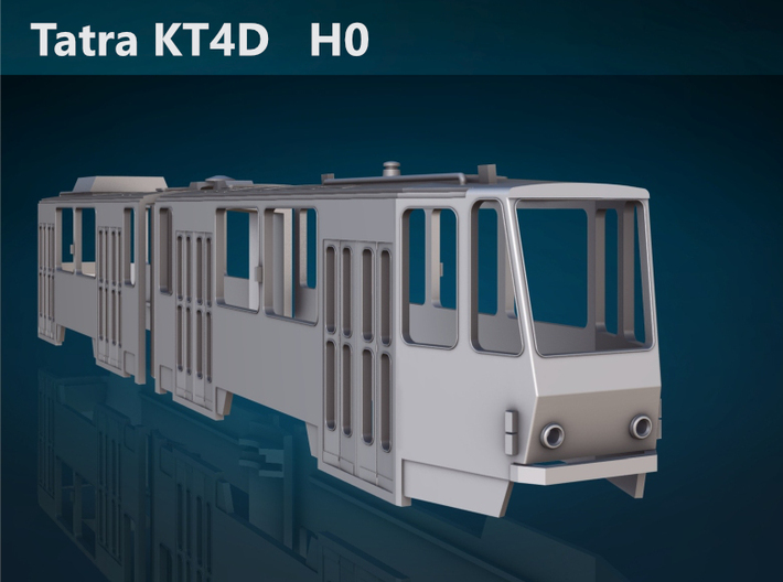 Tatra KT4D H0 [body] 3d printed Tatra KT4D front rendering
