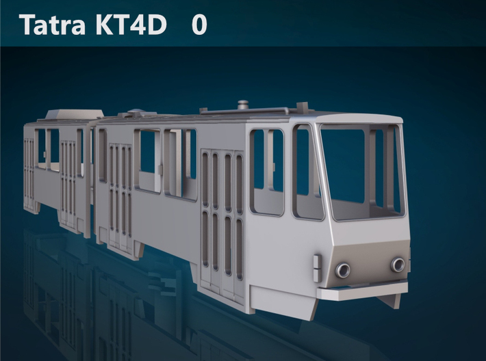 Tatra KT4D 0 Scale [bodies] 3d printed Tatra KT4D front rendering