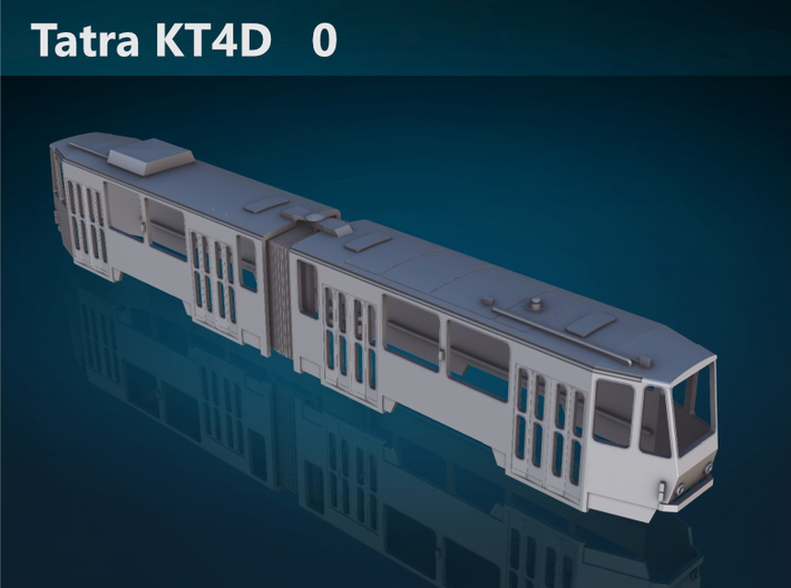 Tatra KT4D 0 Scale [bodies] 3d printed Tatra KT4D top rendering