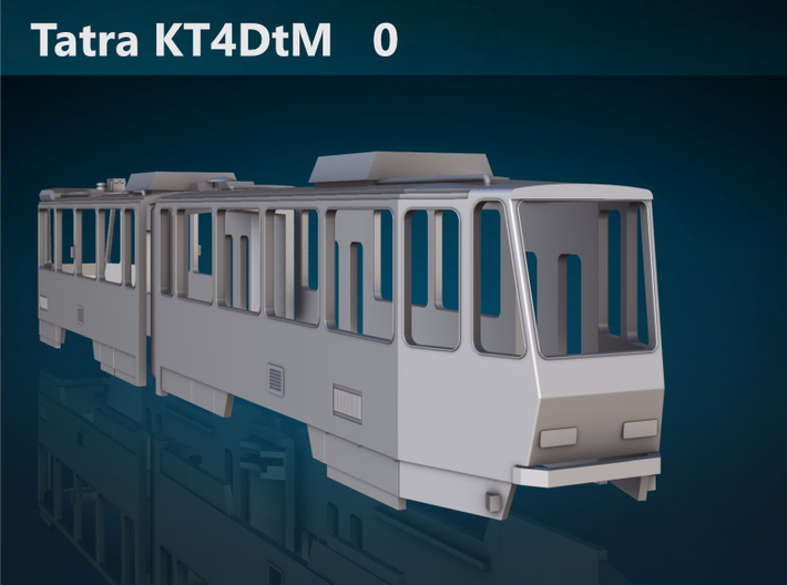 Tatra KT4DtM 0 Scale [body] 3d printed Tatra KT4DtM rear rendering