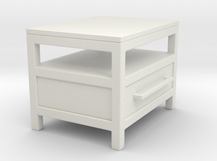 Miniature Industrial Single Drawer Nightstand Fix 3d printed