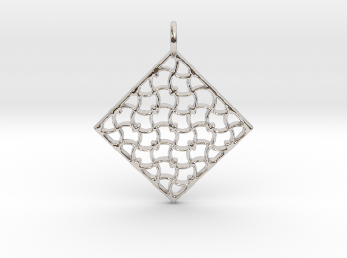 Wavy Lines Diamond Shaped Pendant 3d printed