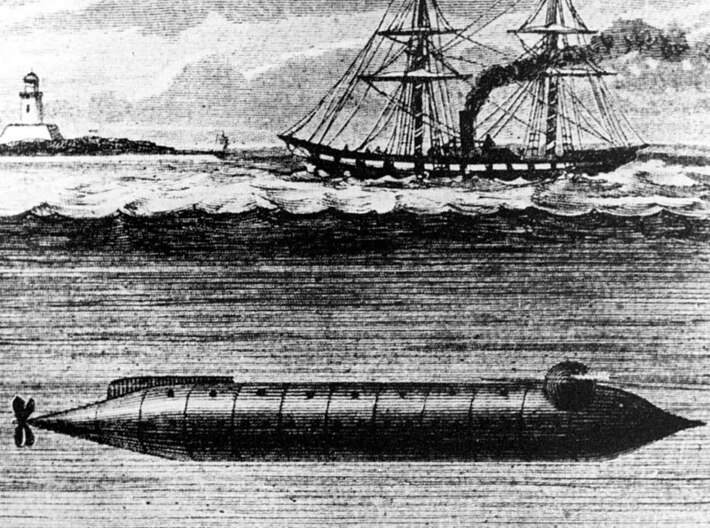 Nameplate USS Alligator 3d printed Submersible USS Alligator, 1863.