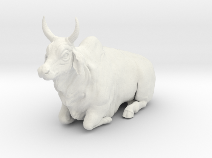 1/64 horned lying brahman bull 3d printed