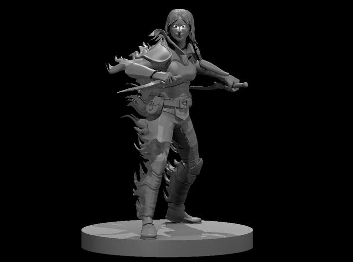 Human Female Rogue 8 exiting misty step 3d printed 