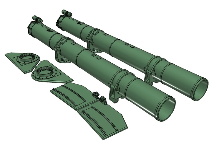 1/24 Aft Torpedo Tubes for PT Boats 3d printed 
