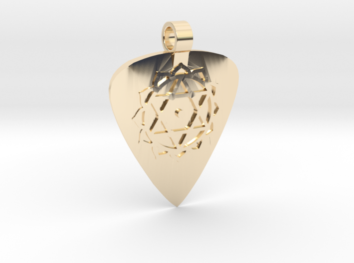 Anahata Guitar Pick Pendant 3d printed