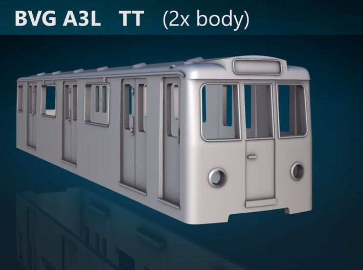 Berlin Baureihe A3L TT [2x body] 3d printed BVG Baureihe A3L front rendering