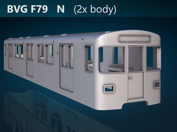 Berlin Baureihe F79 N [2x body] 3d printed BVG Baureihe F79 front rendering