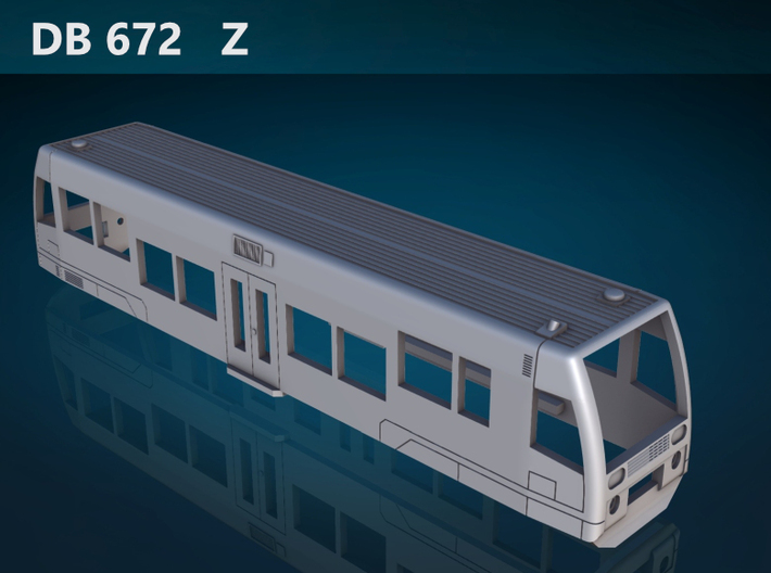 DB 672 Z [body] 3d printed DB 672 Z top rendering