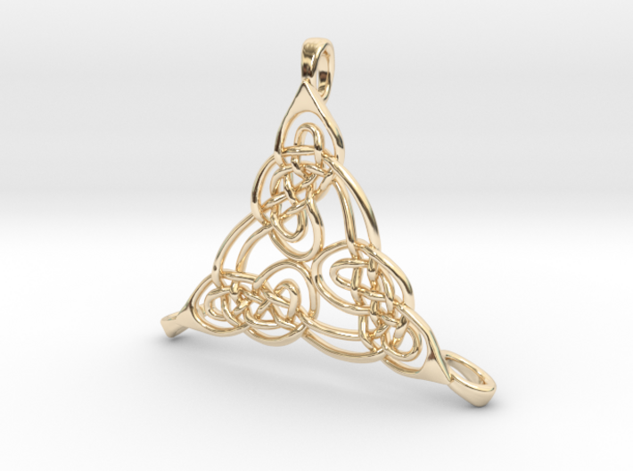 Trinity Knot with Three Loops Pendant 3d printed