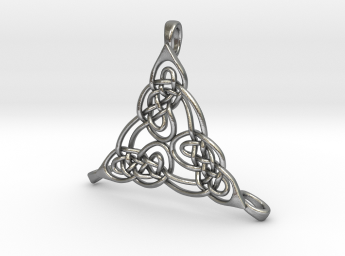 Trinity Knot with Three Loops Pendant 3d printed