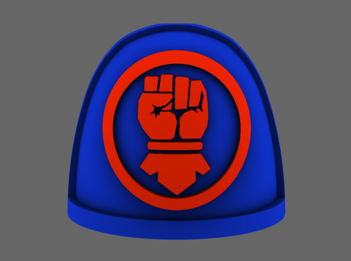 Red Fists V7 Rimmed Shoulder Pads 3d printed 