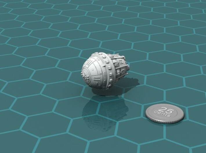 Vilani Dreadnought 3d printed Render of the model, with a virtual quarter for scale.