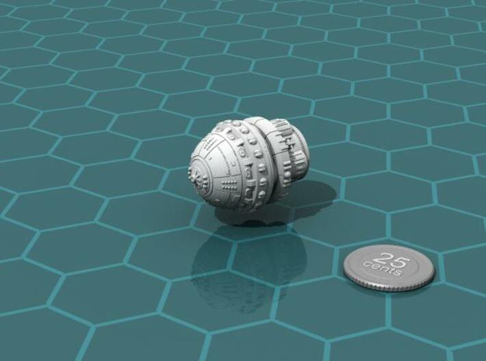 Vilani Advanced Dreadnought 3d printed Render of the model, with a virtual quarter for scale.