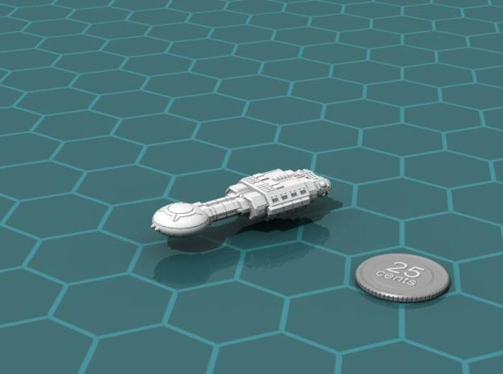 Vilani Mothership 3d printed Render of the model, with a virtual quarter for scale.