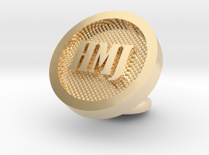 Cufflink with Initials 3d printed