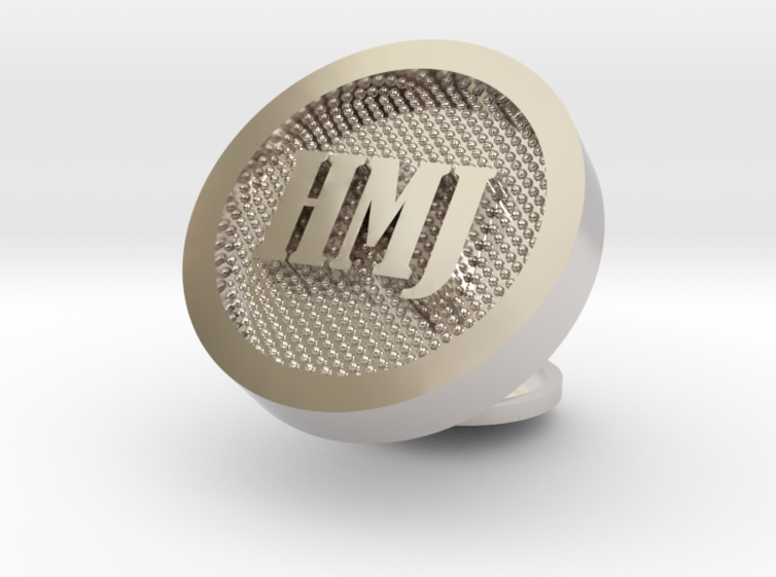 Cufflink with Initials 3d printed