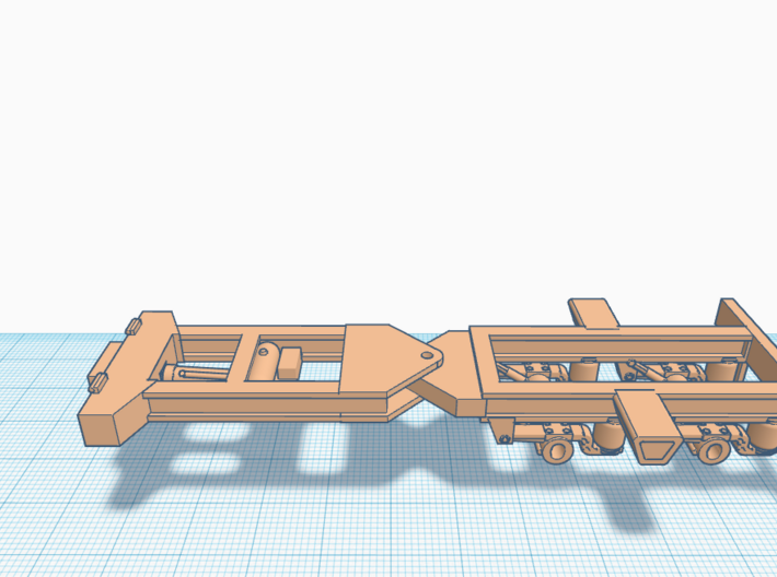 1/64th 2 axle booster for Talbert Type rail lowboy 3d printed 