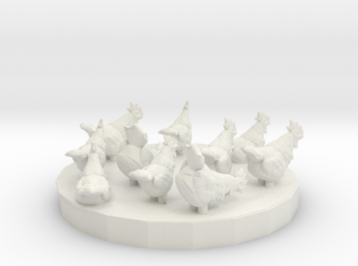 S Scale Chickens 3d printed This is a render not a picture