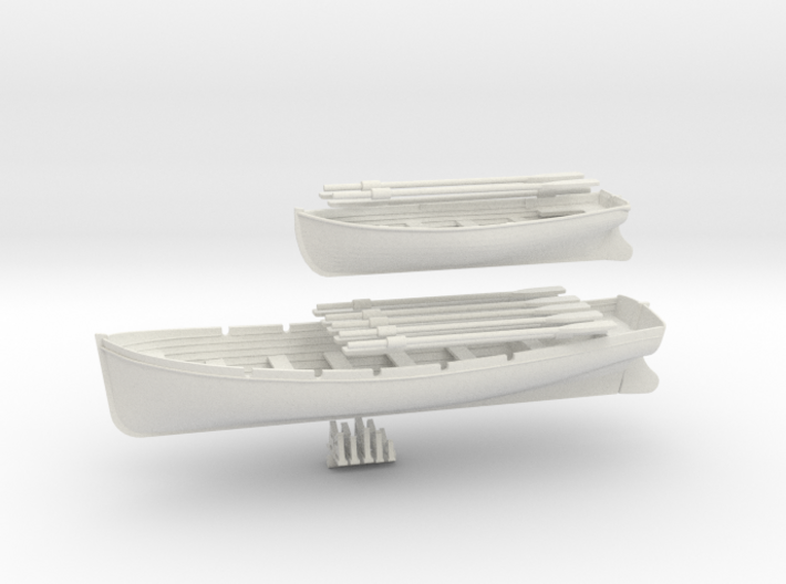1/50 DKM 8m &amp; 6m Long Boats Set 3d printed