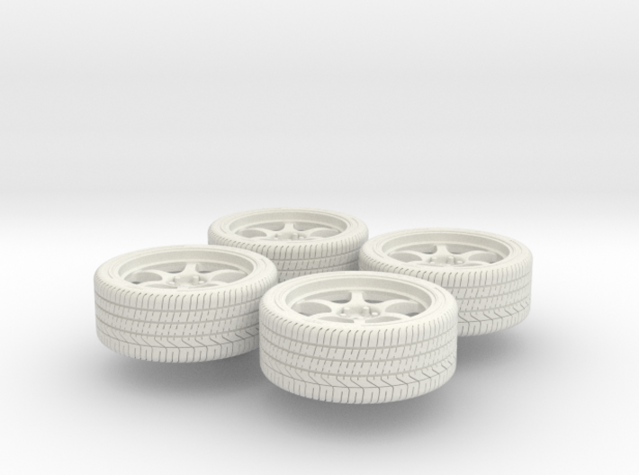 Miniature Konig Hexaform Rim & Tire - 4x 3d printed 