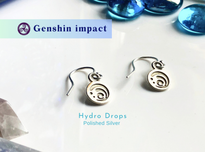 Genshin Impact - Hydro Drop Earrings 3d printed