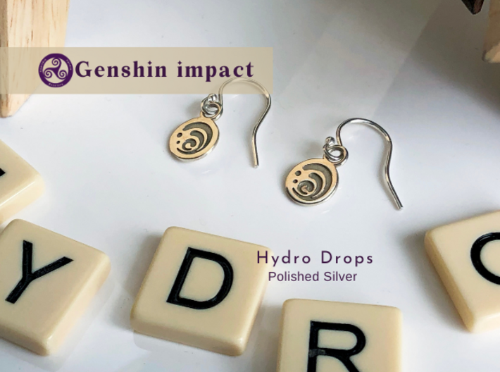Genshin Impact - Hydro Drop Earrings 3d printed 
