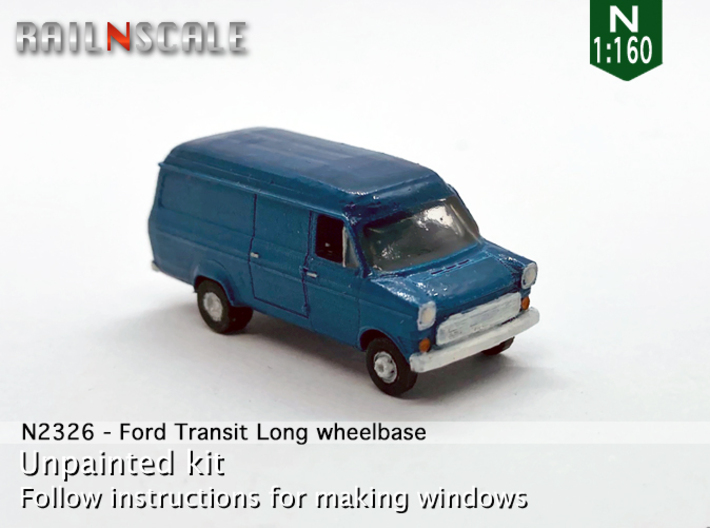 Ford Transit Van Long wheelbase (N 1:160) 3d printed 