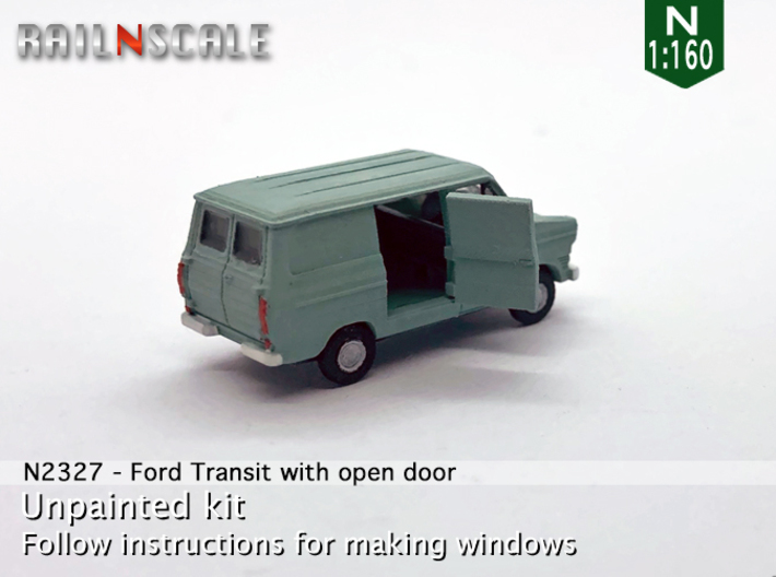 Ford Transit Van with open door (N 1:160) 3d printed 
