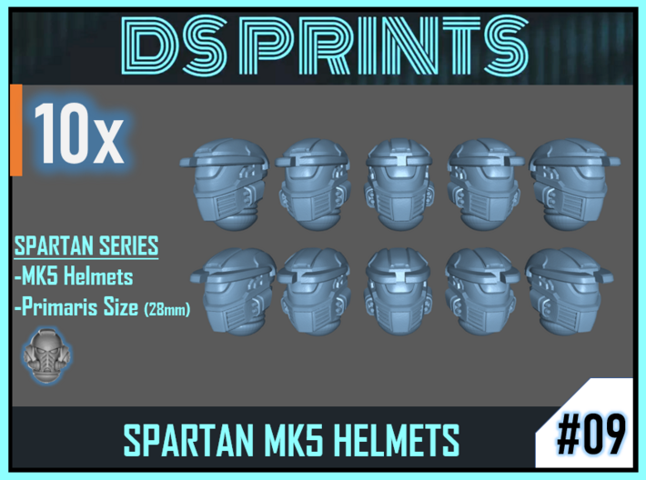 HALO MK5 Primaris 28mm helmet - Spartans 09 3d printed 