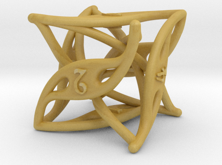 Curlicue 6-Sided Dice 3d printed