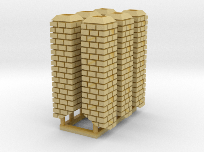 HO 18&quot; Square Brick Chimneys 3d printed